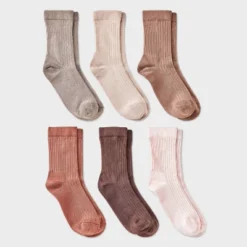 Women's Variegated Ribbed 6pk Mid Crew Socks - A New Day™ 4-10 -A New Day GUEST 01fbc631 db41 4f5c 9d78 530f697581cf