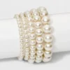 Faux Pearl Stretch Bracelet 5pc - A New Day™ White: Glass & Plastic Material, One Size Fits Most -A New Day GUEST 041698e9 4687 4b70 a148 a2217265953a