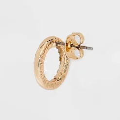 Gold Clear Round Pave Stud Earrings - A New Day™ Gold: Nickel-Free Metal, Statement Design -A New Day GUEST 0a95c1a0 74aa 4b43 9311 0463ed813512