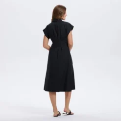 Women's Short Sleeve Pleated Midi Shirtdress - A New Day™