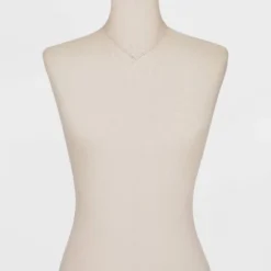 Sterling Silver Cubic Zirconia Chevron Chain Necklace - A New Day™ Silver