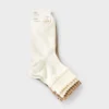 Women's Double Scalloped Edge 3pk Ankle Socks - A New Day™ Ivory/Tan/Black 4-10 -A New Day GUEST 2e6b44e3 fbe5 47c9 9304 5380da8dabf8