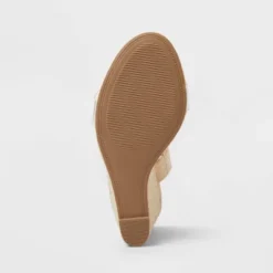 Women's Ansel Double Band Open Toe Wedge Heels With Memory Foam Insole - A New Day™ Tan -A New Day GUEST 302c7b0a 19f8 4269 a0e9 2c3349fe5446