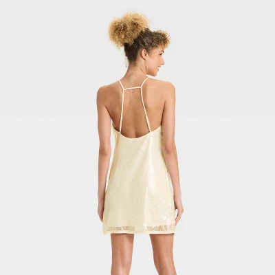 Women's Sequin Mini Shift Dress - A New Day™ Cream 3 Women's Sequin Mini Shift Dress - A New Day™ Cream