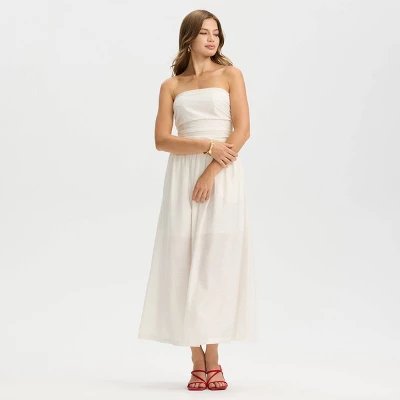 Women's Ruched Midi A-Line Dress - A New Day™ 4 Women's Ruched Midi A-Line Dress - A New Day™ - Image 2