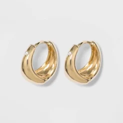 Small Hoop Earrings - A New Day™ Gold: Brass Nickel-Free Metal, Post Closure, 0.6" Length, 0.2" Width, 0.011 Lbs 5 Small Hoop Earrings - A New Day™ Gold: Brass Nickel-Free Metal, Post Closure, 0.6" Length, 0.2" Width, 0.011 Lbs -A New Day GUEST 37b50c1c d891 4069 a4b1 53c4d83650cd