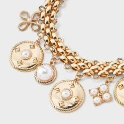 Pearl Charm And Coin Multilink Chain Necklace - A New Day™ Gold -A New Day GUEST 3ab1e0b5 781e 47ea a06c 648ee045149d