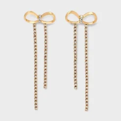 Rhinestone Bow Drop Earrings - A New Day™ Gold -A New Day GUEST 3b6dff91 6d1e 4f4b b53b 3785624d00f2