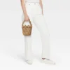 Straw Mini Floral Bucket Bag - A New Day™ Beige: Woven Paper Straw, Magnetic Closure, Structured Design -A New Day GUEST 3bd00ac8 fc90 475f a91a 58ca987680f2