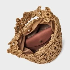 Straw Mini Floral Bucket Bag - A New Day™ Beige: Woven Paper Straw, Magnetic Closure, Structured Design -A New Day GUEST 4e9dbf19 1802 45a9 923a 0c4ba45a5ddf