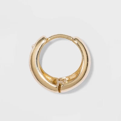 Small Hoop Earrings - A New Day™ Gold: Brass Nickel-Free Metal, Post Closure, 0.6" Length, 0.2" Width, 0.011 Lbs 3 Small Hoop Earrings - A New Day™ Gold: Brass Nickel-Free Metal, Post Closure, 0.6" Length, 0.2" Width, 0.011 Lbs