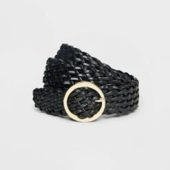 Women's Oval Center Bar Buckle Belt - A New Day™ Black -A New Day GUEST 62610bc9 bd88 4fb7 b17a ab3027b8572d