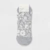 Women's Floral Print 3pk Liner Socks - A New Day™ Heather Gray/Cream 4-10: Hidden Gel Heel Grip, Knit Design -A New Day GUEST 6bdf4d45 57a4 4544 8ffa fc8742df9339