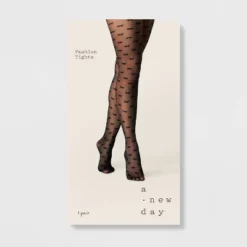 Women's Bow Sheer Tights - A New Day™ Black