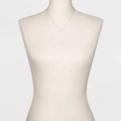 Sterling Silver Pave Cubic Zirconia Circle Chain Necklace - A New Day™ Silver/Clear