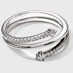 Silver Plated Wrap Cubic Zirconia Ring - A New Day™ -A New Day GUEST 74da80dc d90d 4ea0 aa3f fe7d069b23c8