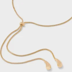 Teardrop Bean Adjustable Necklace - A New Day™ Gold: Lobster Claw Clasp, Nickel-Free Metal, 32" Length -A New Day GUEST 7a7bec0a 79a4 482c 814f 14185feddac0