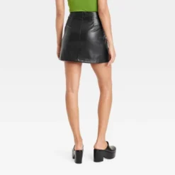 Women's Mini Faux Leather Skirt - A New Day™
