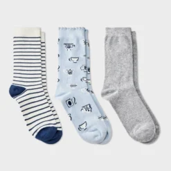 Women's Teacups Scallop Cuff 3pk Crew Socks - A New Day™ Blue/Heather Gray/Navy 4-10 7 Women's Teacups Scallop Cuff 3pk Crew Socks - A New Day™ Blue/Heather Gray/Navy 4-10 -A New Day GUEST 7d7fb45d a2dd 4998 bca1 59a339673c81
