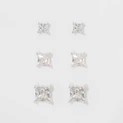 Crystal Square Stud Earring Set 3pc - A New Day™ -A New Day GUEST 83907e8e 3db4 4b67 9f79 d05d6f8e1dc4