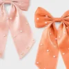 Shimmer Chiffon Hair Bow With Pearls Set 2pc - A New Day™: Solid Pattern, Recycled Polyester, All Hair Types -A New Day GUEST 854c837a aabf 48f8 8011 c074e799332e