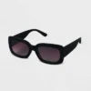 Women's Plastic Rectangle Sunglasses Black - A New Day™ -A New Day GUEST 94a9a2b8 56c4 4bbc 9f9d bebf26e46254