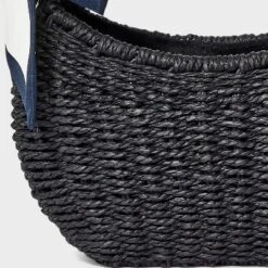 Straw Mini Bag With Bow - A New Day™ Black: Woven Paper Straw, Structured Shoulder Handbag, Single Handle, Solid Pattern -A New Day GUEST 9523af10 a342 43a2 acdc 048ba0b7b5c1