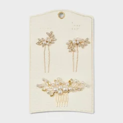 Flower Cluster Hair Pin Set 3pc - A New Day™ Ivory