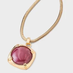 Stone Pendant Chain Necklace - A New Day™ Gold/Burgundy -A New Day GUEST 99dc1add c1e2 42d5 94ad 8f96ace887e6