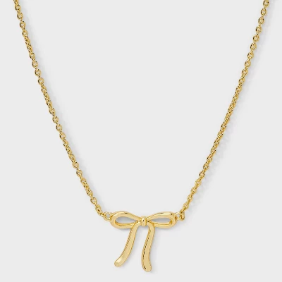 14K Gold-Plated Bow Necklace - A New Day™ Gold 6 14K Gold-Plated Bow Necklace - A New Day™ Gold - Image 4