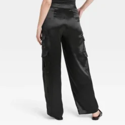 Women's High-Rise Satin Cargo Pants - A New Day™