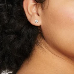 14K Gold Plated Cubic Zirconia Stud Earrings - A New Day™ Gold