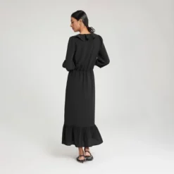 Women's Ruffled Neck Tie-Front Dress - A New Day™ -A New Day GUEST a2b6e2c4 fcaf 4991 a1f7 18df40e43bb3