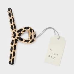 Ribbon Chain Hair Claw Clip - A New Dayâ„¢ Black/Gold