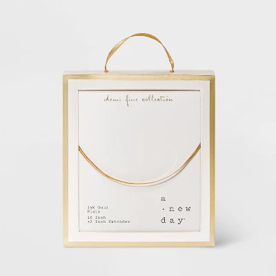 14K Gold Plated Herringbone Chain Necklace - A New Day™ 4 14K Gold Plated Herringbone Chain Necklace - A New Day™ - Image 2