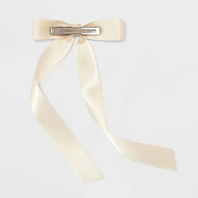 Satin Long Bow Hair Clip Set 2pc - A New Day™ 3 Satin Long Bow Hair Clip Set 2pc - A New Day™