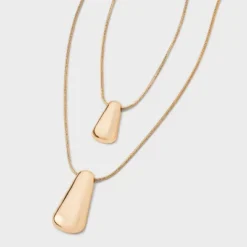 Rectangle Pendant Multi-Strand Necklace - A New Day™ Gold: Brass Cord With Lobster Claw Clasp, 20" Length, 3" Extender -A New Day GUEST aee5eaba e402 4ae7 9958 c1eb868b692a