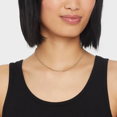 14K Gold Plated Herringbone Chain Necklace - A New Day™ 3 14K Gold Plated Herringbone Chain Necklace - A New Day™