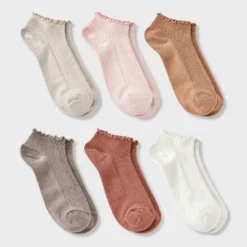 Women's Pointelle Lettuce Edge 6pk Low Cut Socks - A New Day™ 4-10 -A New Day GUEST b160d97c f93a 40e9 a62c 0c14840e4168