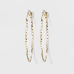 Hoop With Pave Stones Earrings - A New Day™ -A New Day GUEST b65fd992 cc28 4b98 9d86 32b8a3fd44b2