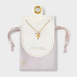 14K Gold Plated Round Initial Pendant Necklace - A New Day™ -A New Day GUEST b7ccffeb b563 4a83 9d24 7b96f053d773