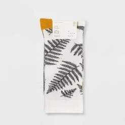 Women's Fern 3pk Crew Socks - A New Day™ Black 4-10: Botanical Pattern, Lightweight Knit, No Cuff
