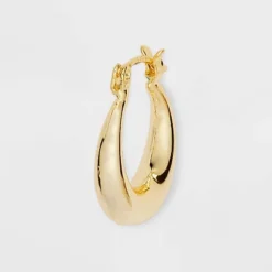 14k Gold Plated Plain Click Top Hoop Sterling Silver Post Earrings - A New Day™ Gold: Nickel-Free, Snap Closure, 14K Gold Over Brass -A New Day GUEST c43349e4 81a9 4f53 8eb8 508b33aba935