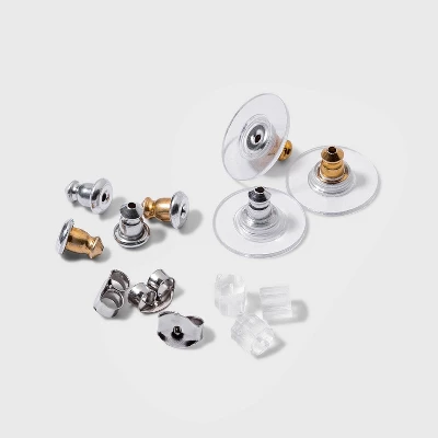 Brass Stud Earring Back 3pc - A New Day™ Gold/Silver: Nickel-Free, Silver Plated, 15+ Age 3 Brass Stud Earring Back 3pc - A New Day™ Gold/Silver: Nickel-Free, Silver Plated, 15+ Age