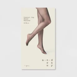 Women's 20D Sheer High-Waisted Control Top Tights - A New Day™ Black