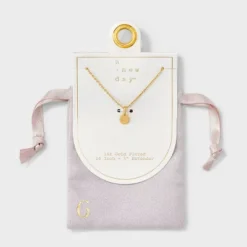 14K Gold Plated Round Initial Pendant Necklace - A New Day™ -A New Day GUEST ce29daca 93b1 4d41 8271 6e46abe8a064