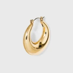 Thick Metal Hoop Earrings - A New Day™ Gold: Nickel-Free, Hinge Closure, 1.5" Length -A New Day GUEST d23ec84a 402d 4a40 8349 81a082270a1e