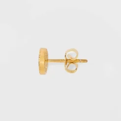 14K Gold Plated Cubic Zirconia Ball Pave Trio Stud Earring Set - A New Day™ Gold