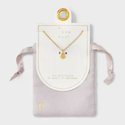 14K Gold Plated Round Initial Pendant Necklace - A New Day™ -A New Day GUEST dc23885e 1d8c 4e4d a360 e97852715e1d