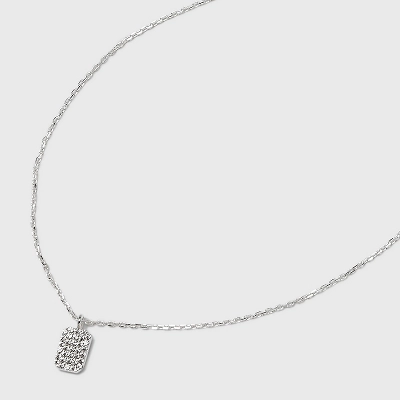 Sterling Silver Cubic Zirconia Tag Pendant Necklace - A New Day™ Silver 5 Sterling Silver Cubic Zirconia Tag Pendant Necklace - A New Day™ Silver - Image 3